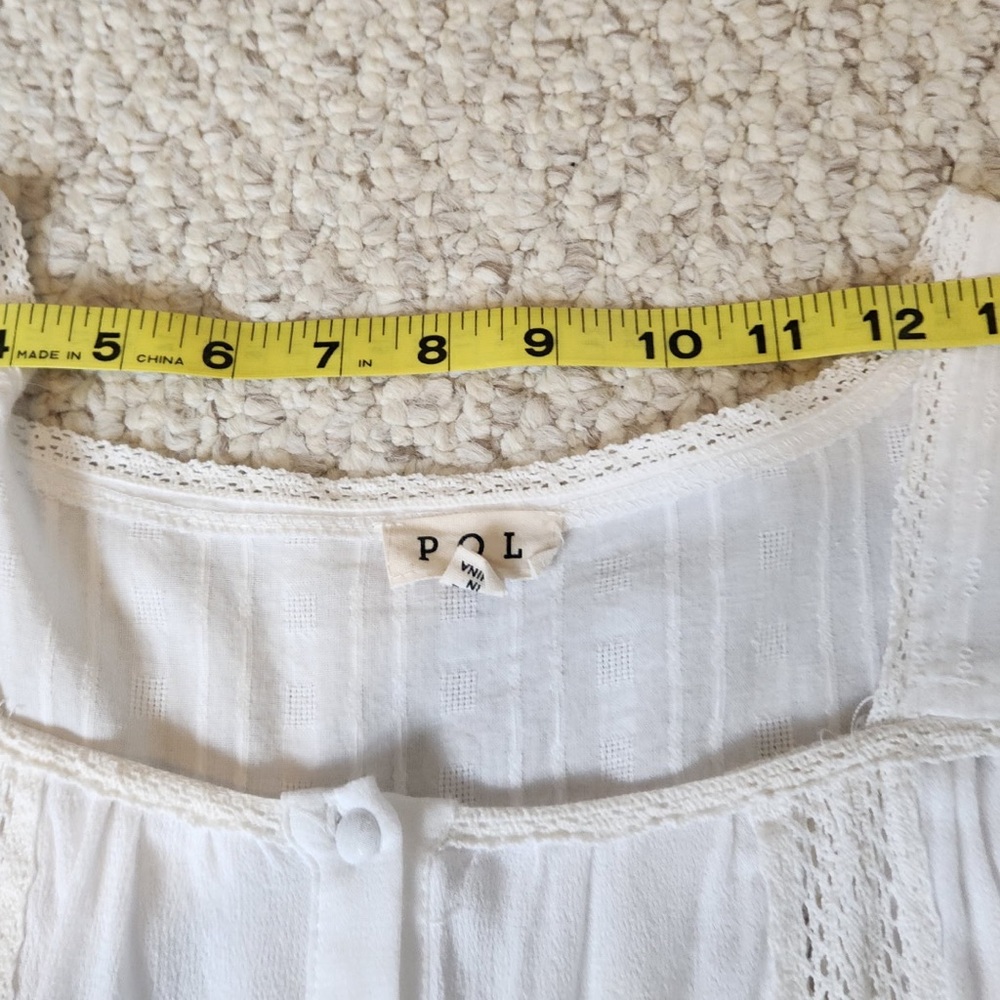 POL Ivory Lace-Trimmed Top